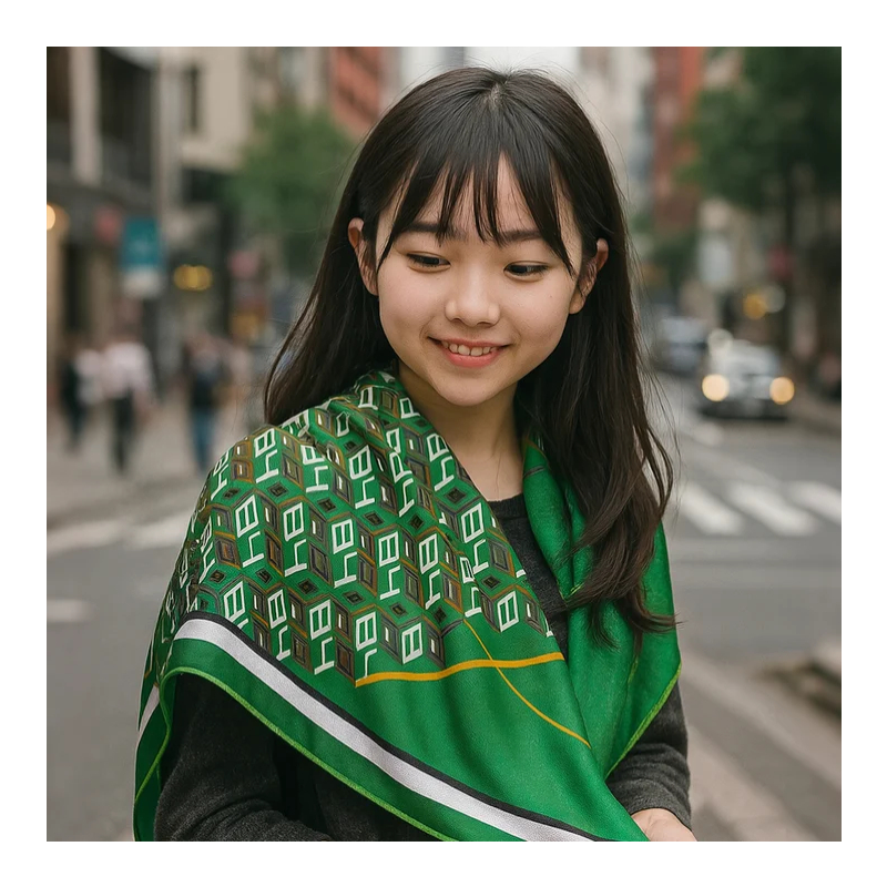 青青子衿 純蠶絲絲巾